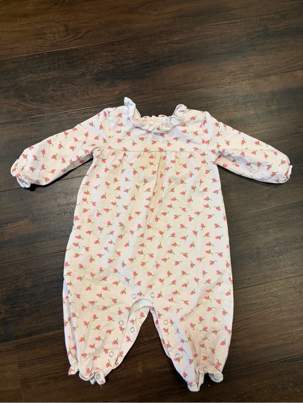 Stitchy Fish Floral Romper 12M Boutique Baby Girl One Piece Spring